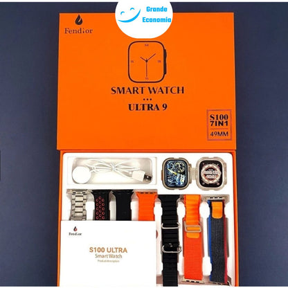 SmartWatch Série 9 ultra™ [Brindes: 7 Pulseiras + Case]