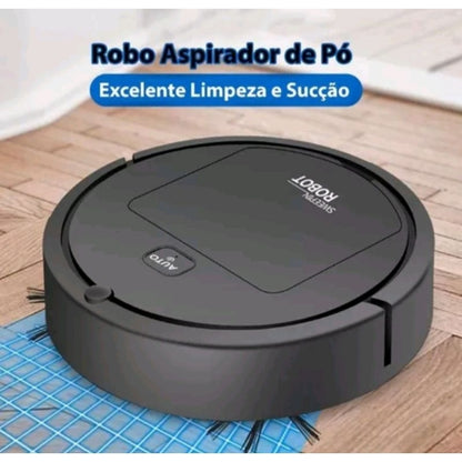 Aspirador Robô 2 em 1 Aspira e Passa Pano Recarregável USB